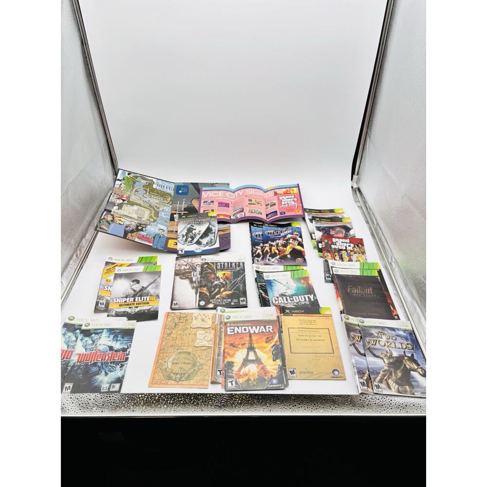 Original Xbox, Xbox 360, & PC Manuals Cover Case Artwork Inserts & Maps VG Cond